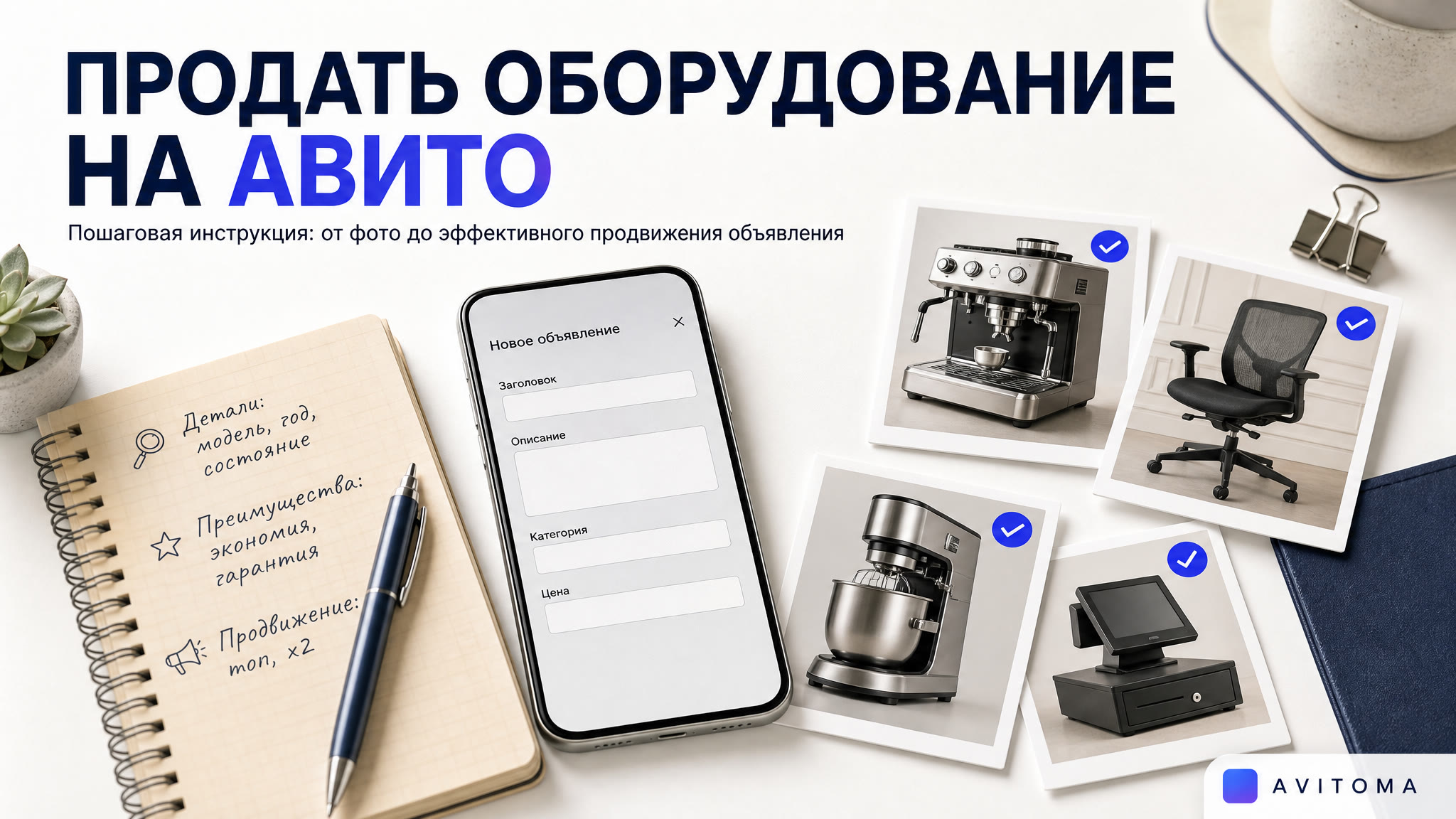 Продажа оборудования на Авито: от общепита до офиса