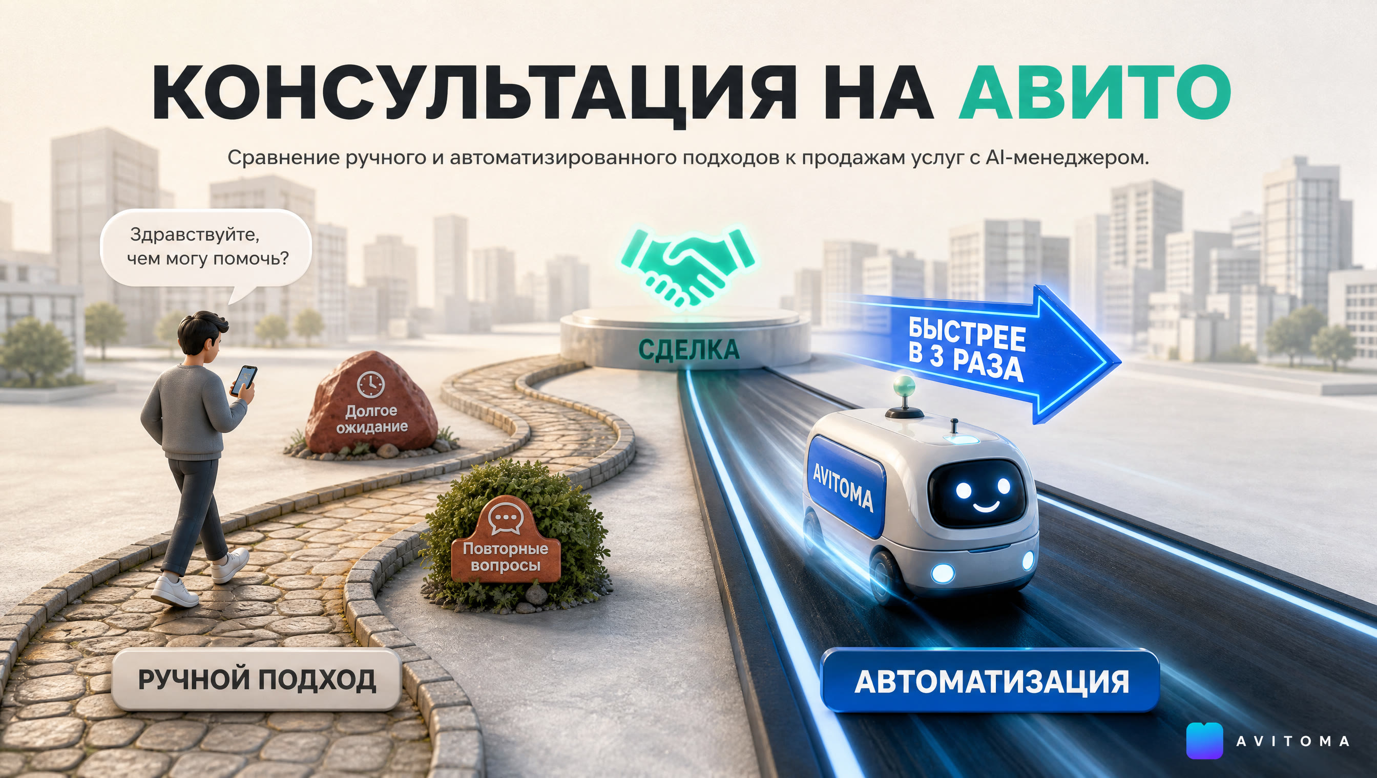 Продажа услуг на Авито: от запроса до сделки с консультацией