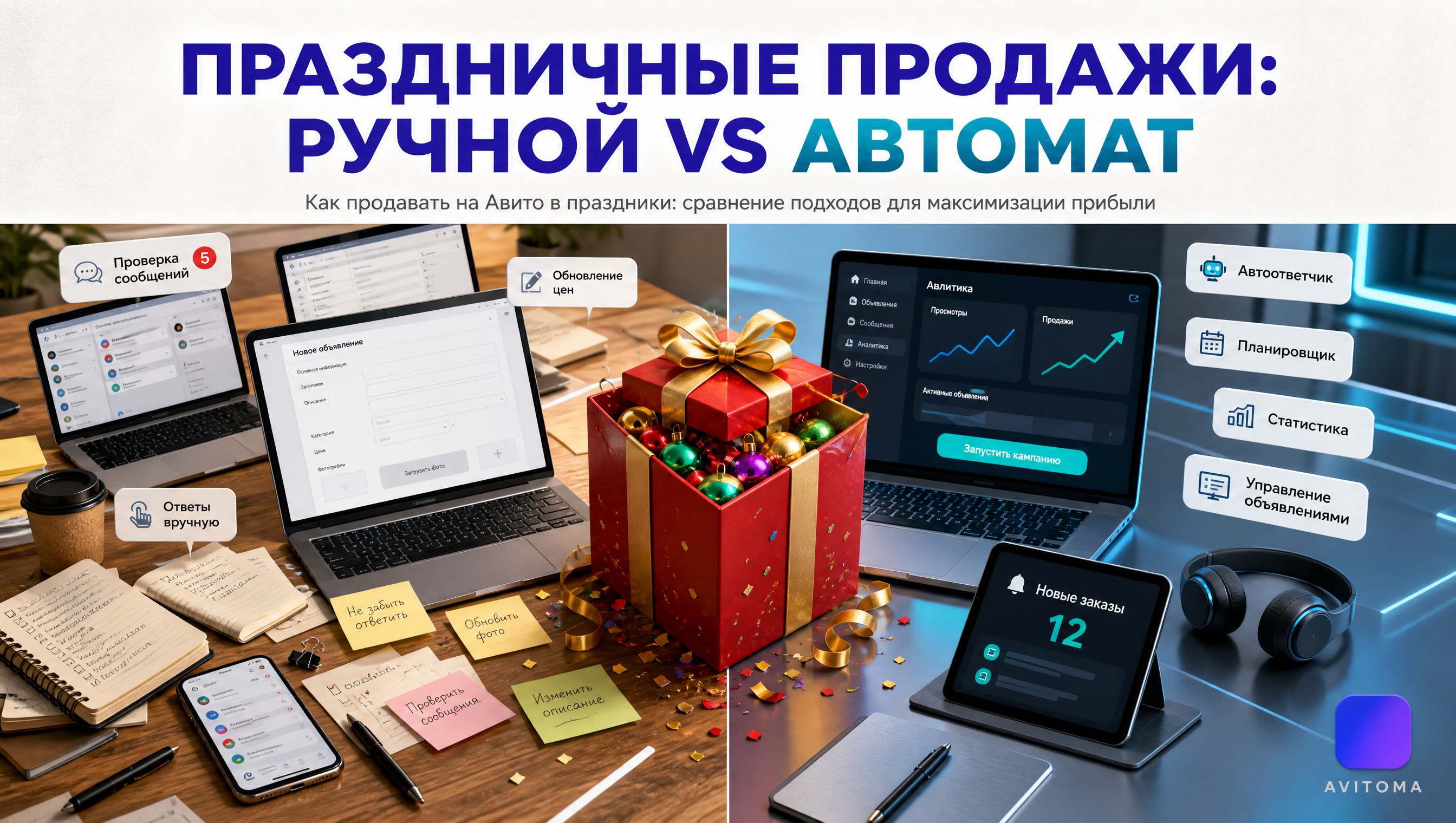 Как продавать на Авито в праздники: сравнение подходов