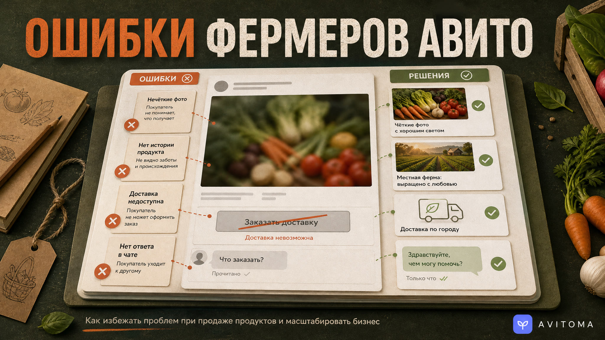 Продажа фермерских продуктов на Авито: 5 ошибок и решения