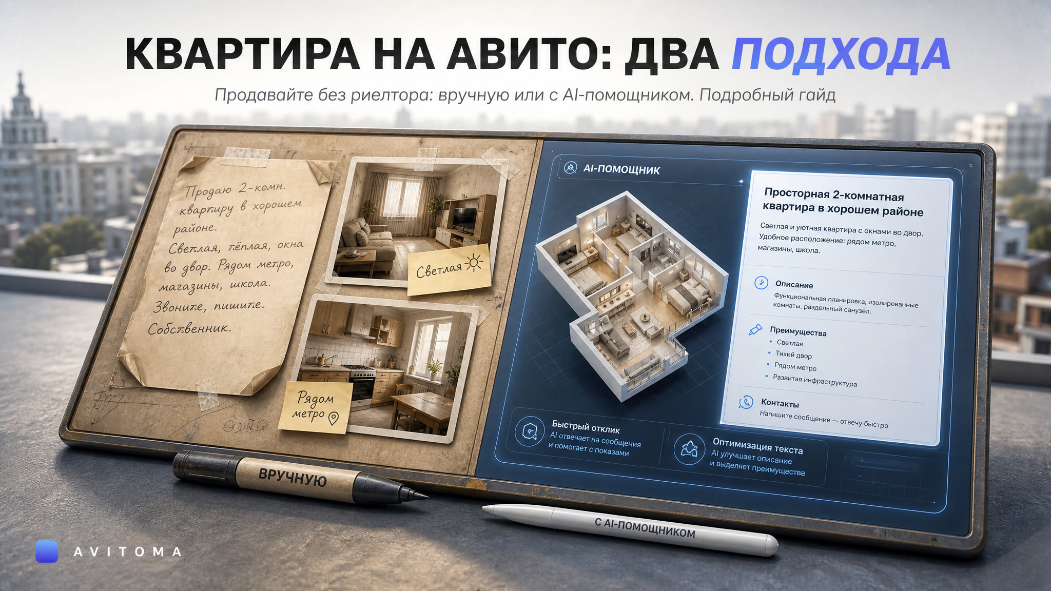Как продать квартиру на Авито без риелтора: сравнение подходов