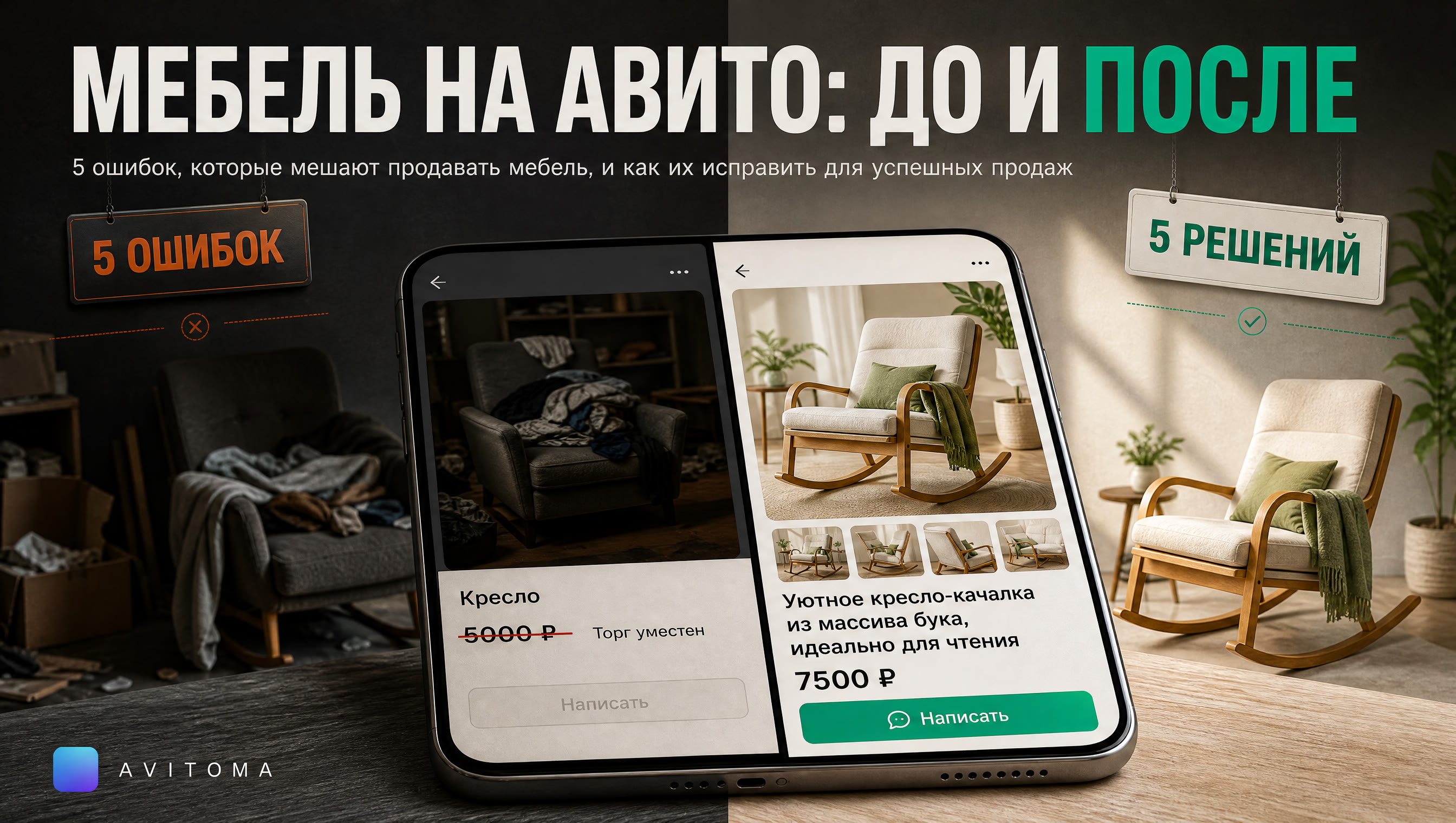 Как продать мебель на Авито: 5 ошибок и решения