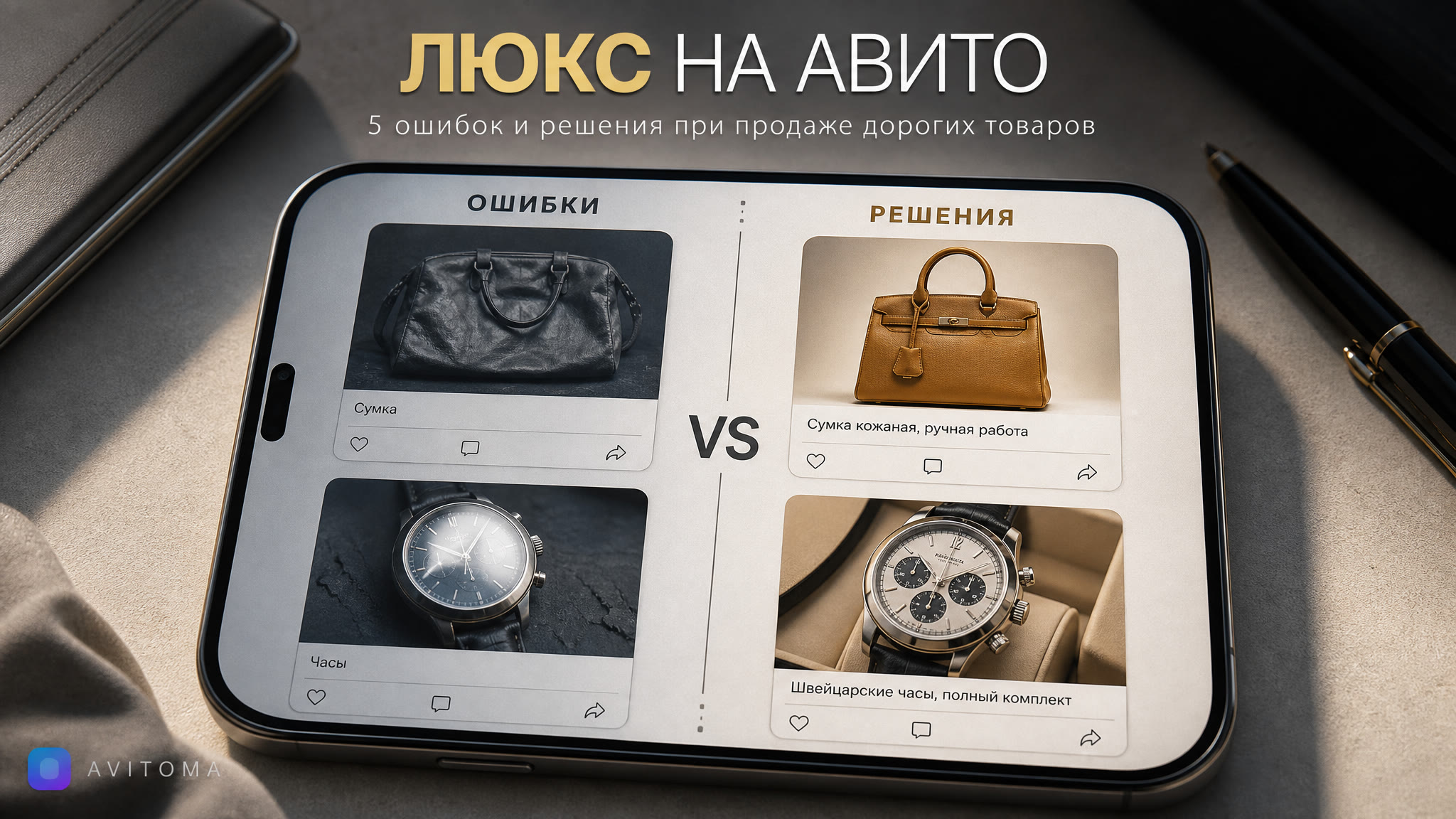 Как продать люксовый товар на Авито: 5 ошибок и решения