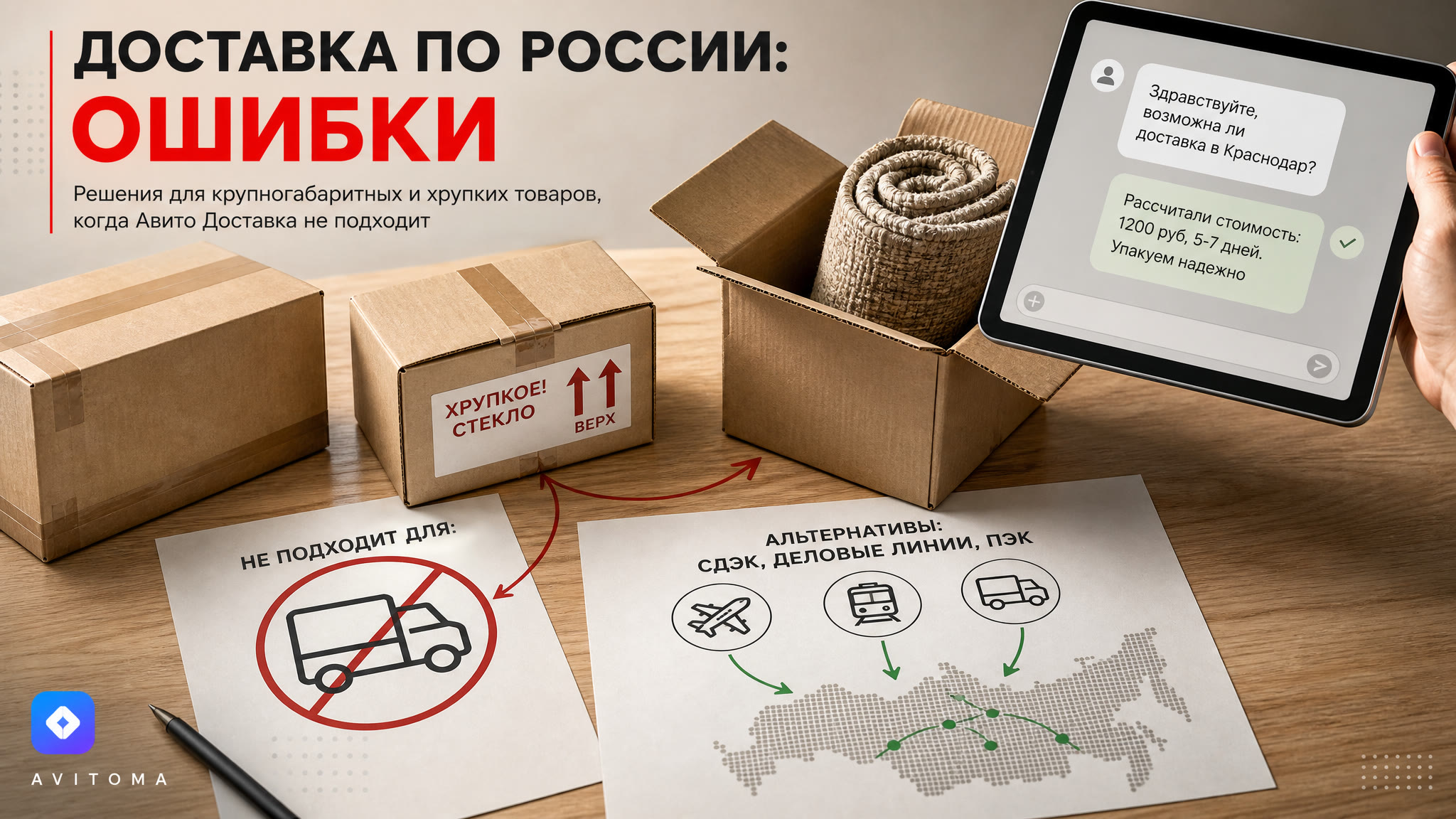Как продавать на Авито с доставкой по России: разбор ошибок