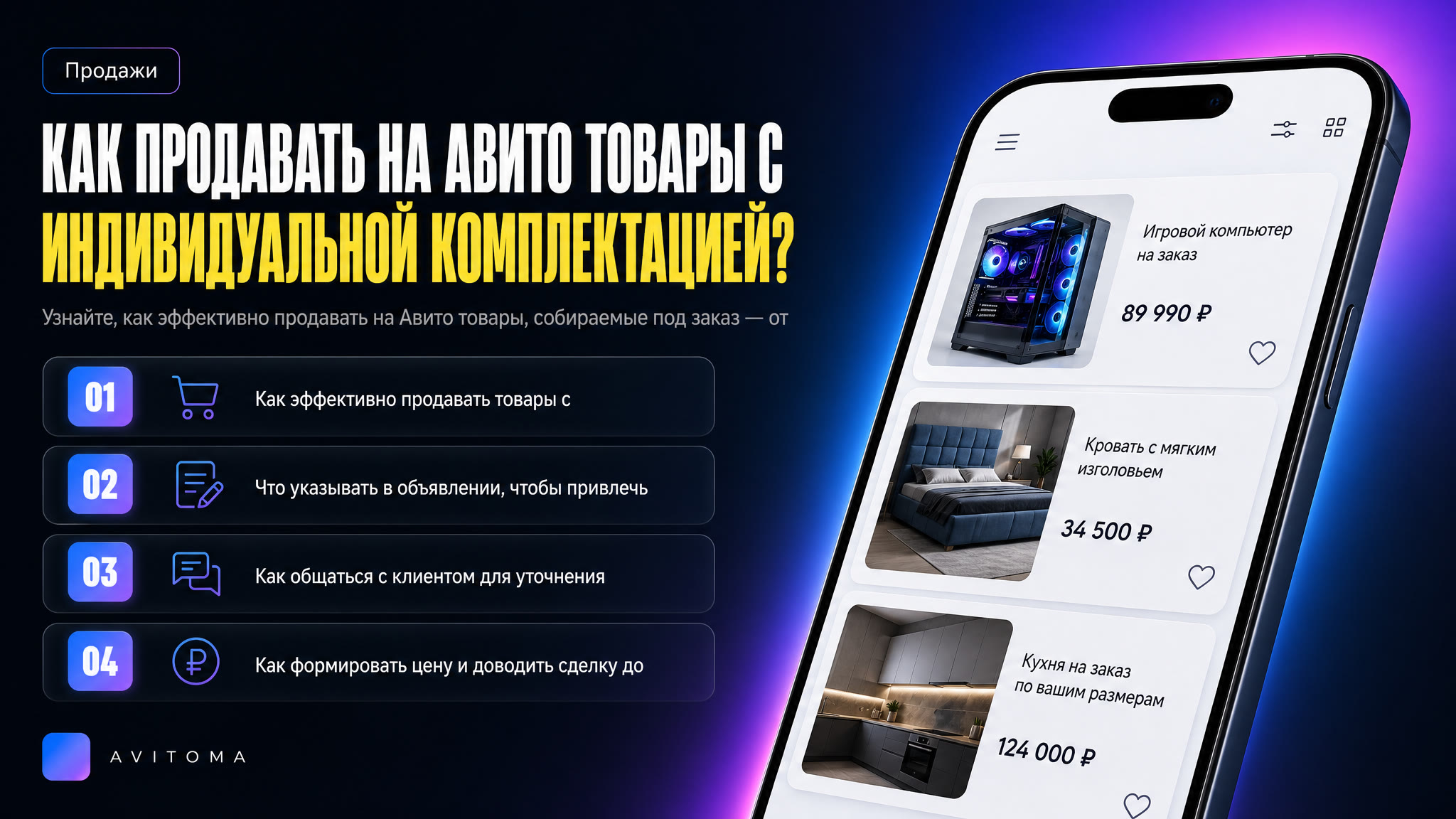 Как продавать на Авито товары с индивидуальной комплектацией?