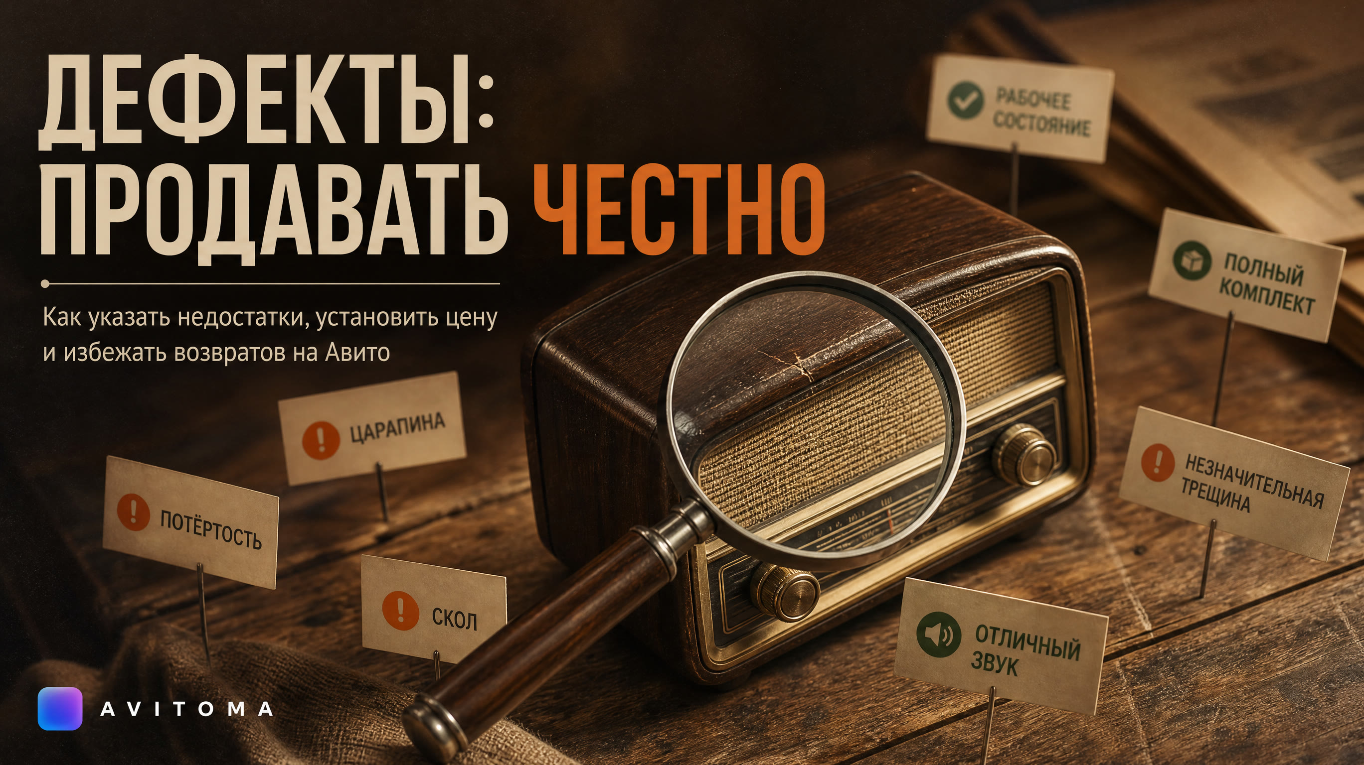 Как продавать товары на Авито с небольшим дефектом без возвратов