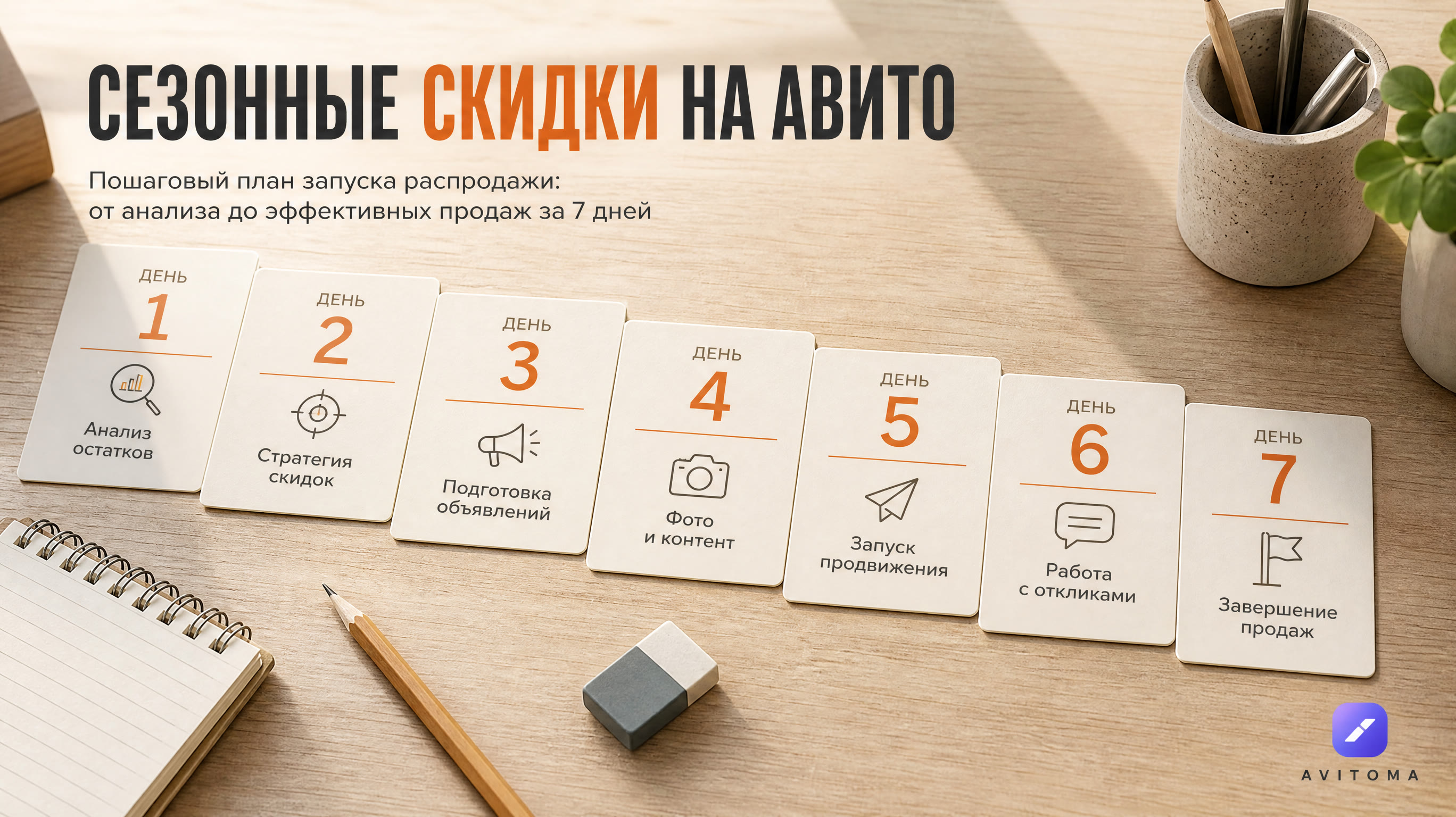 Сезонные скидки на Авито: план продаж на 7 дней