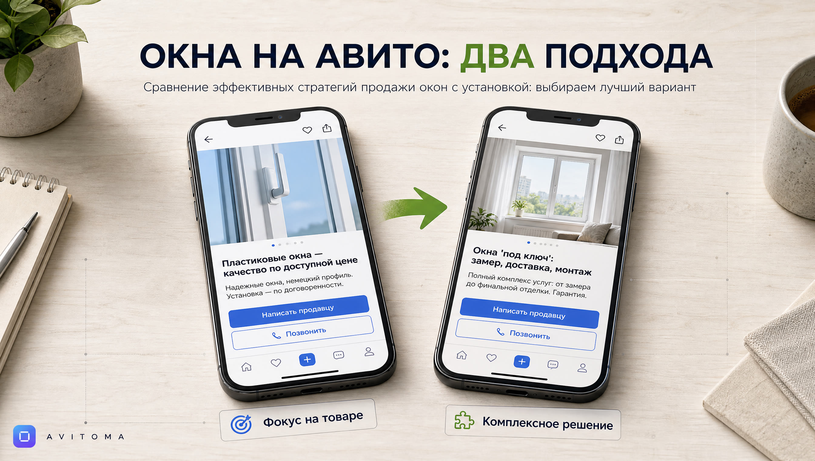 Как продавать окна с установкой на Авито: сравнение подходов