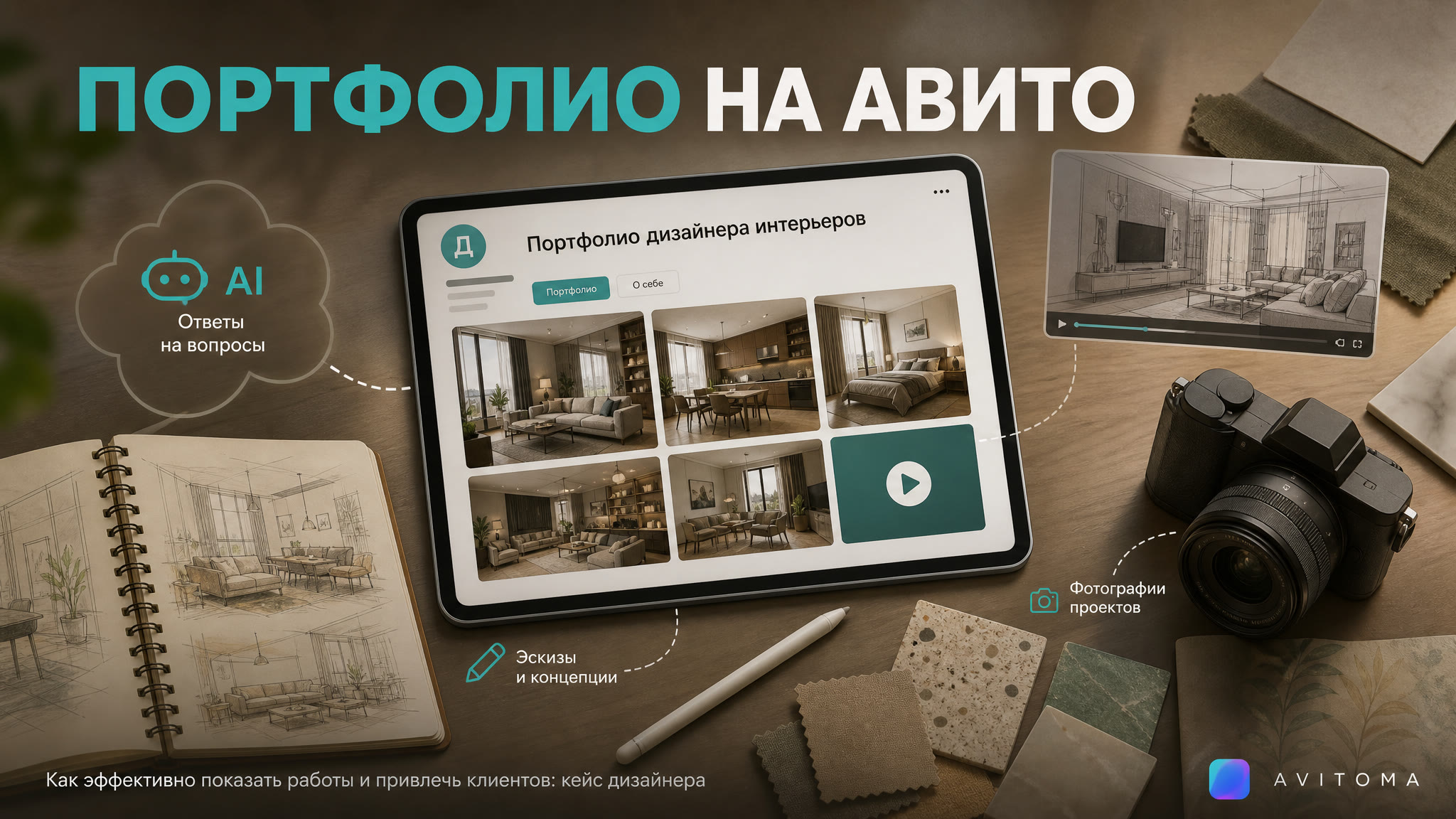 Как продавать услуги на Авито с портфолио: кейс дизайнера