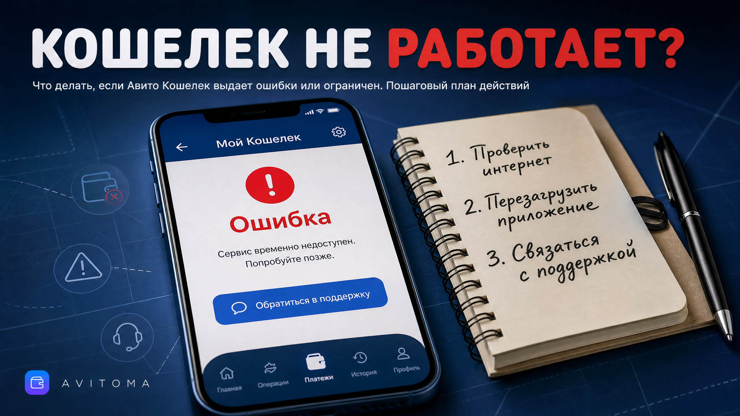 Почему не работает Авито Кошелек в 2026 году: причины и решения