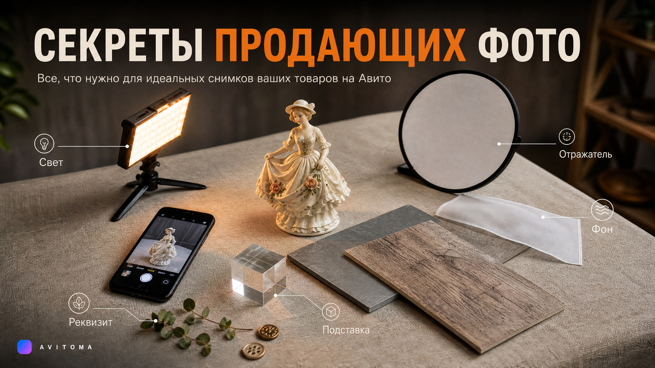 Предметная съемка для Авито: какие вещи нужны для продающих фото