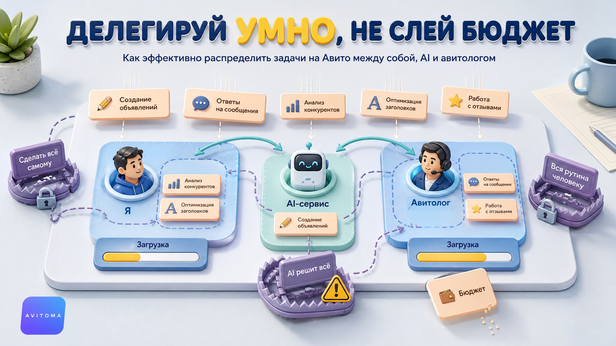 Помощник для Авито: кому что доверить, чтобы не слить бюджет