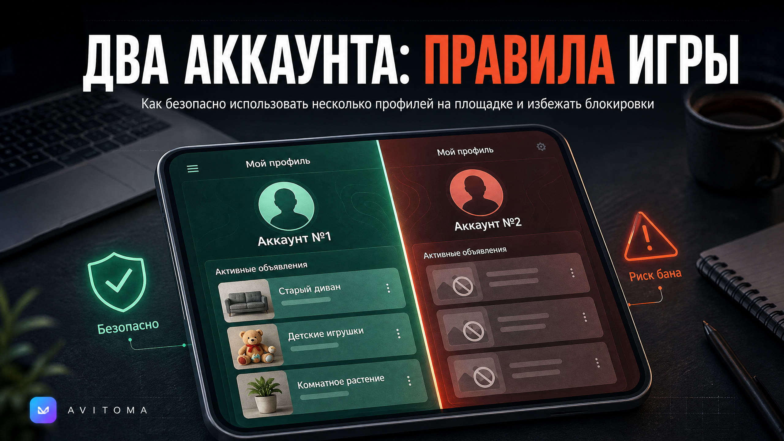 Два аккаунта Авито: можно ли в 2026 и как избежать бана