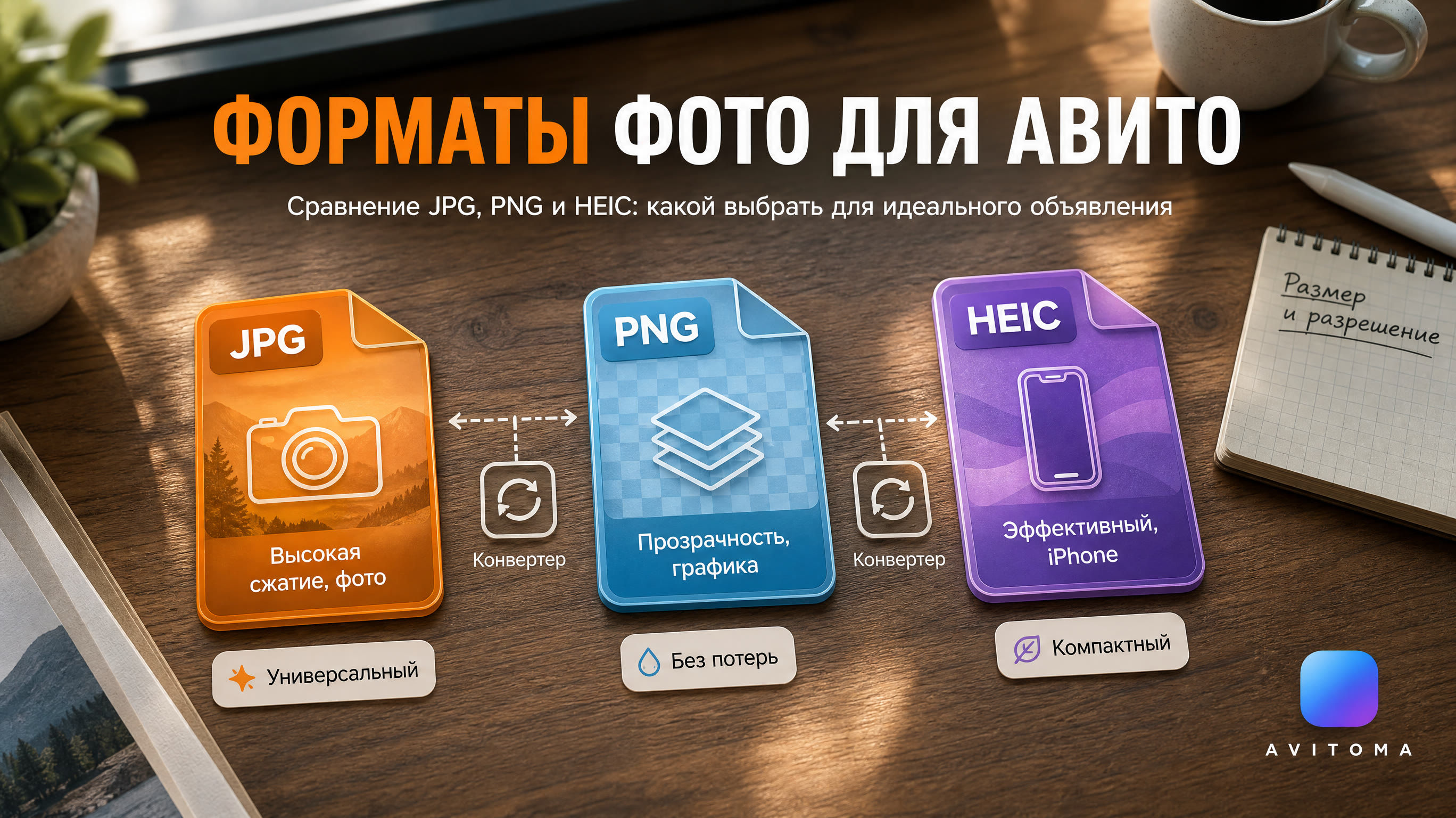 Какой формат фото для Авито выбрать: JPG, PNG или HEIC?