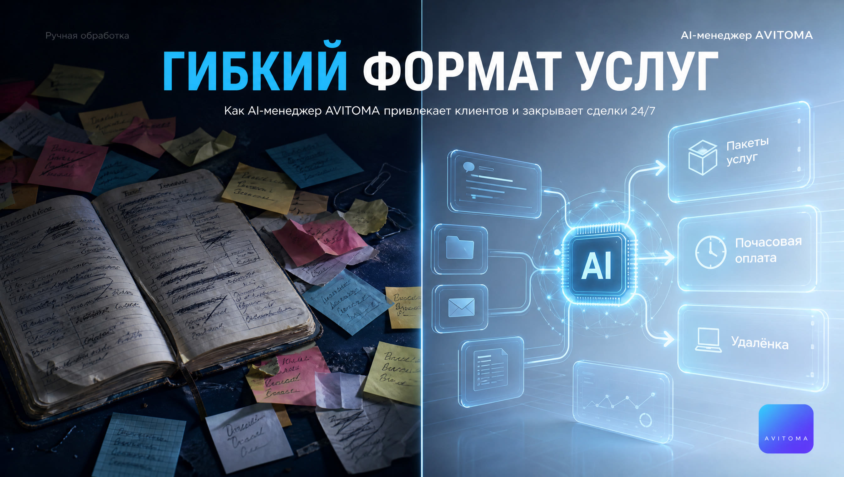 Гибкий формат услуг на Авито: закрываем сделки 24/7