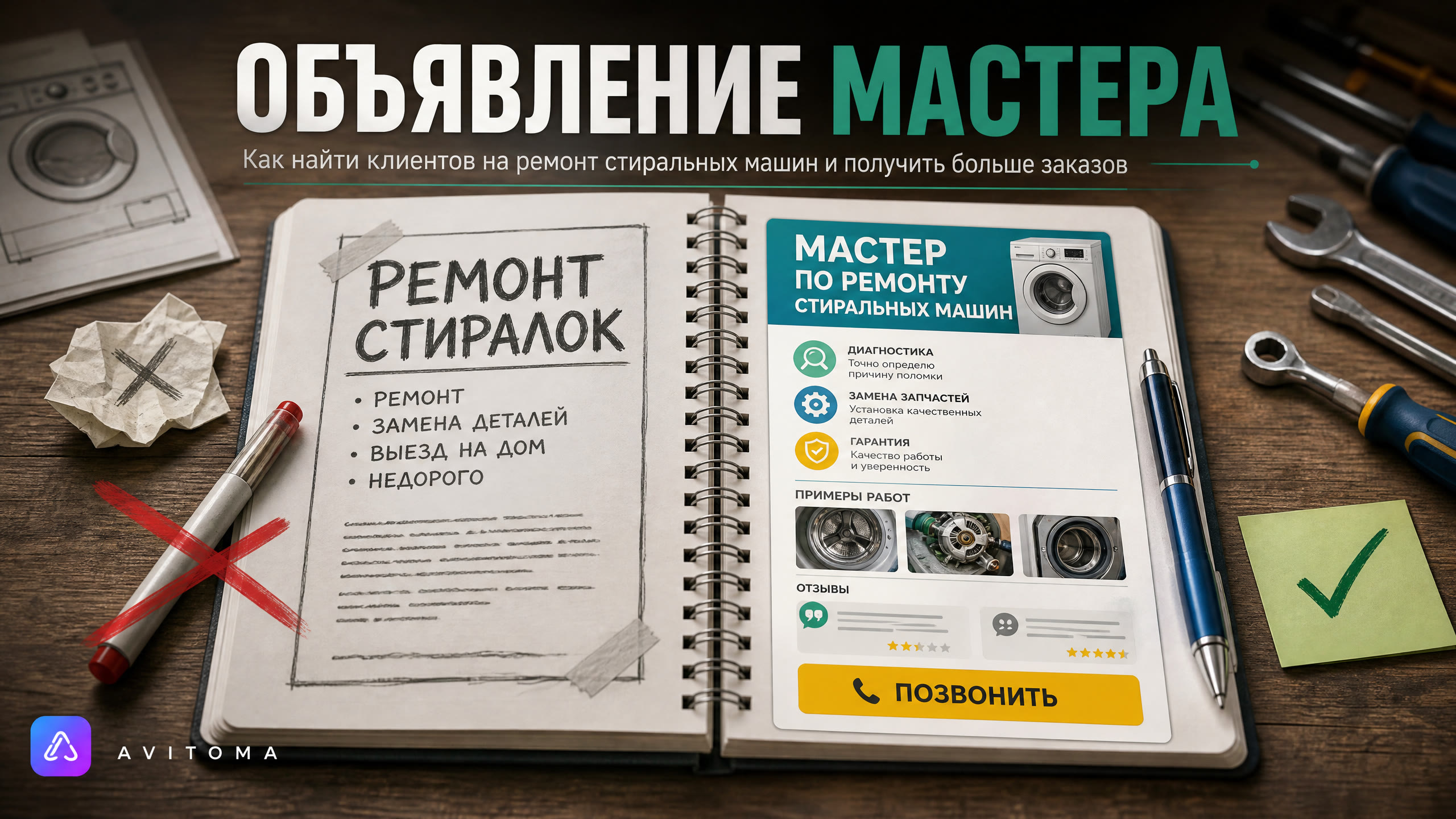 Авито для мастера: как найти клиентов на ремонт стиральных
