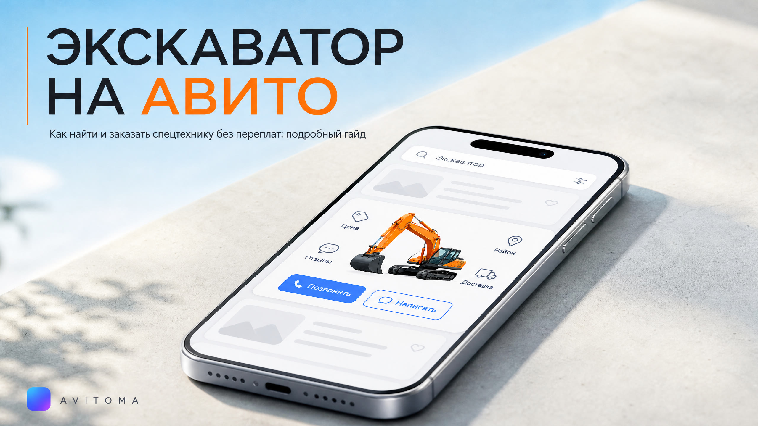 Авито услуги экскаватора: как найти и заказать технику