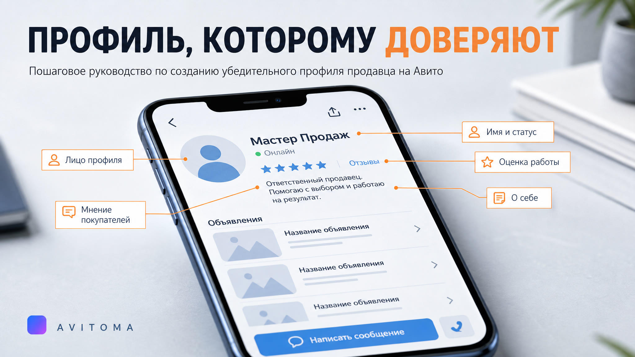 Авито: как оформить профиль, чтобы ему доверяли