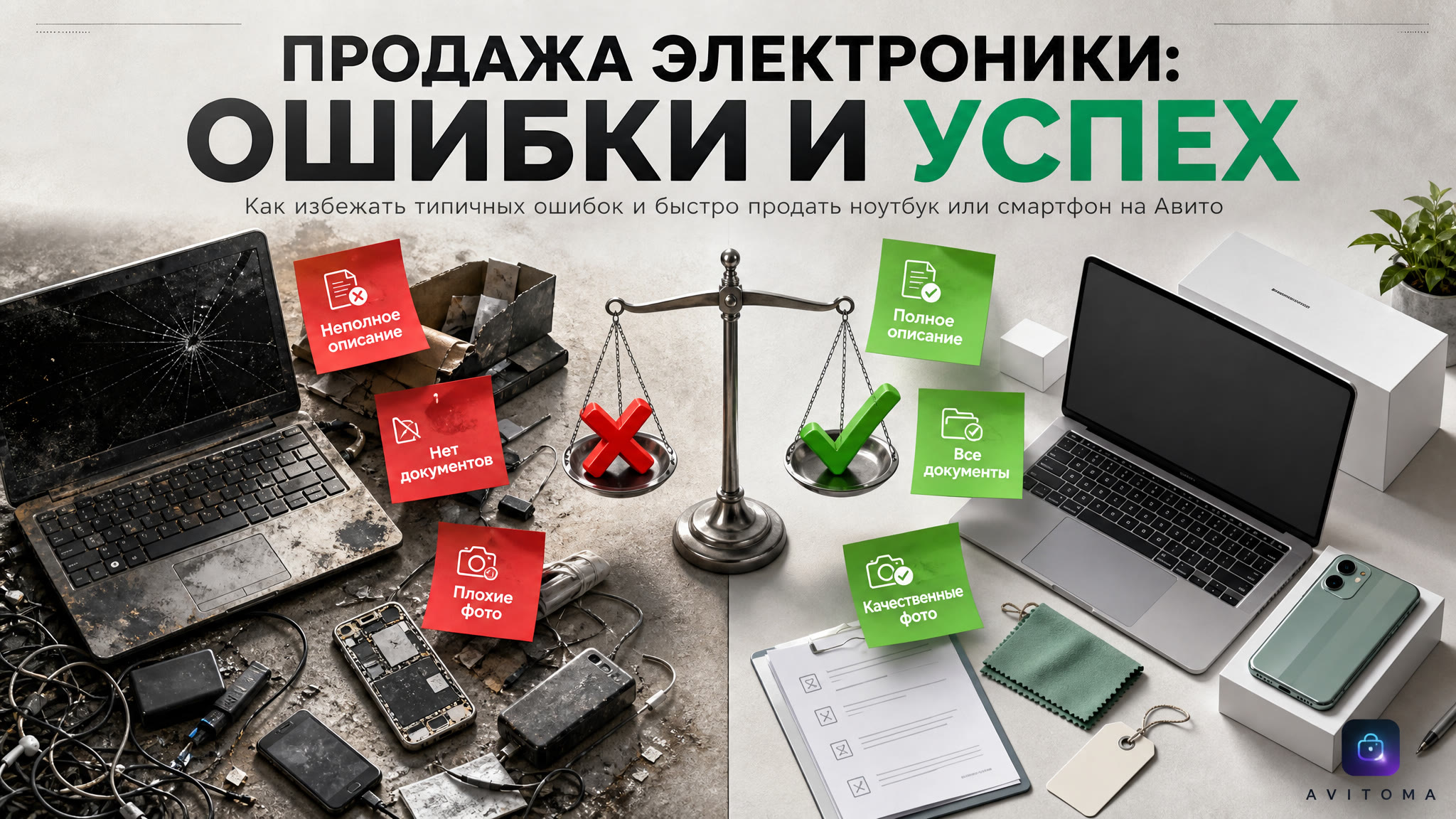 Продать ноутбук и смартфон на Авито: быстро и дорого