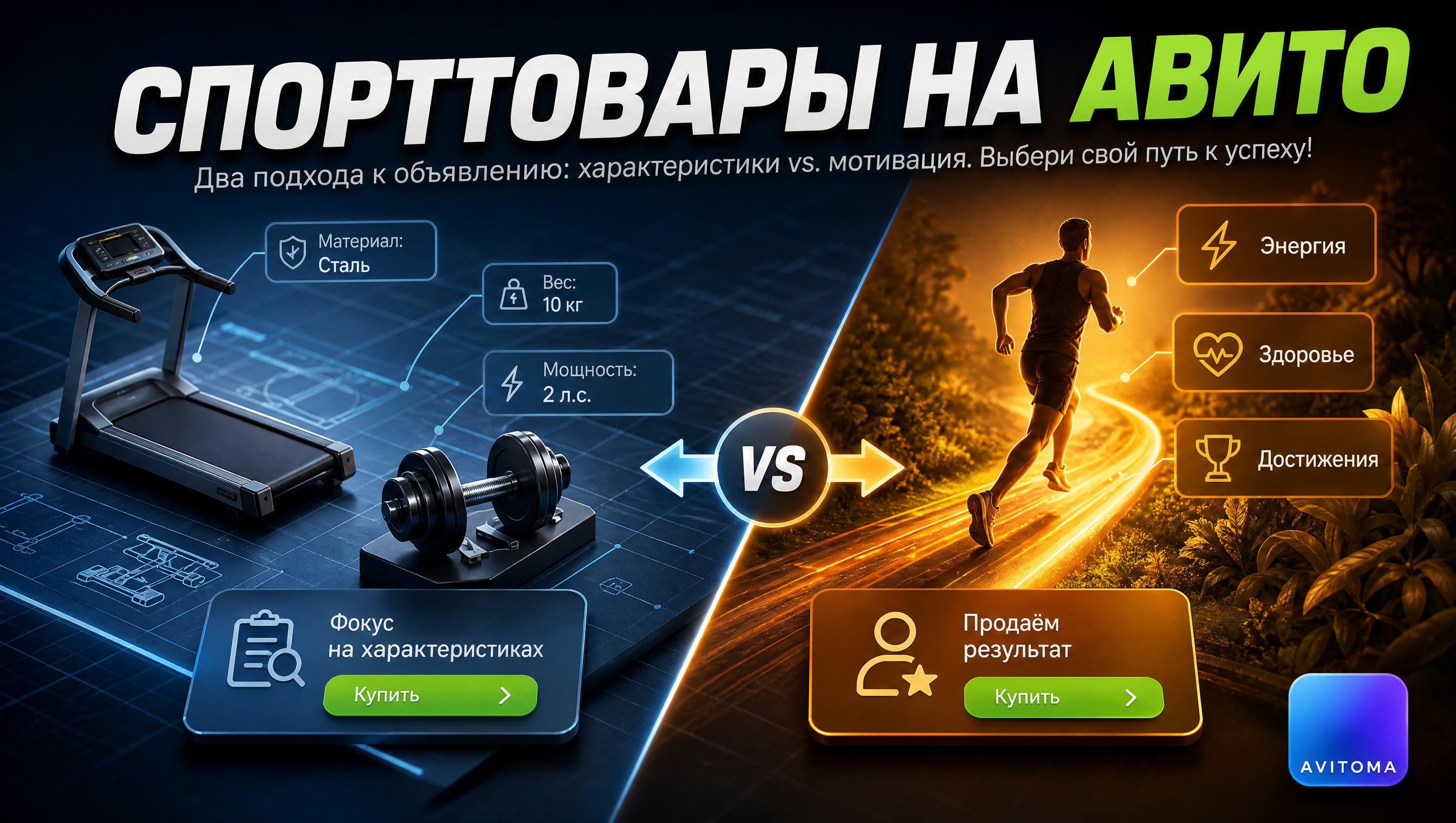 Спорттовары на Авито: как продавать мотивацию к покупке?