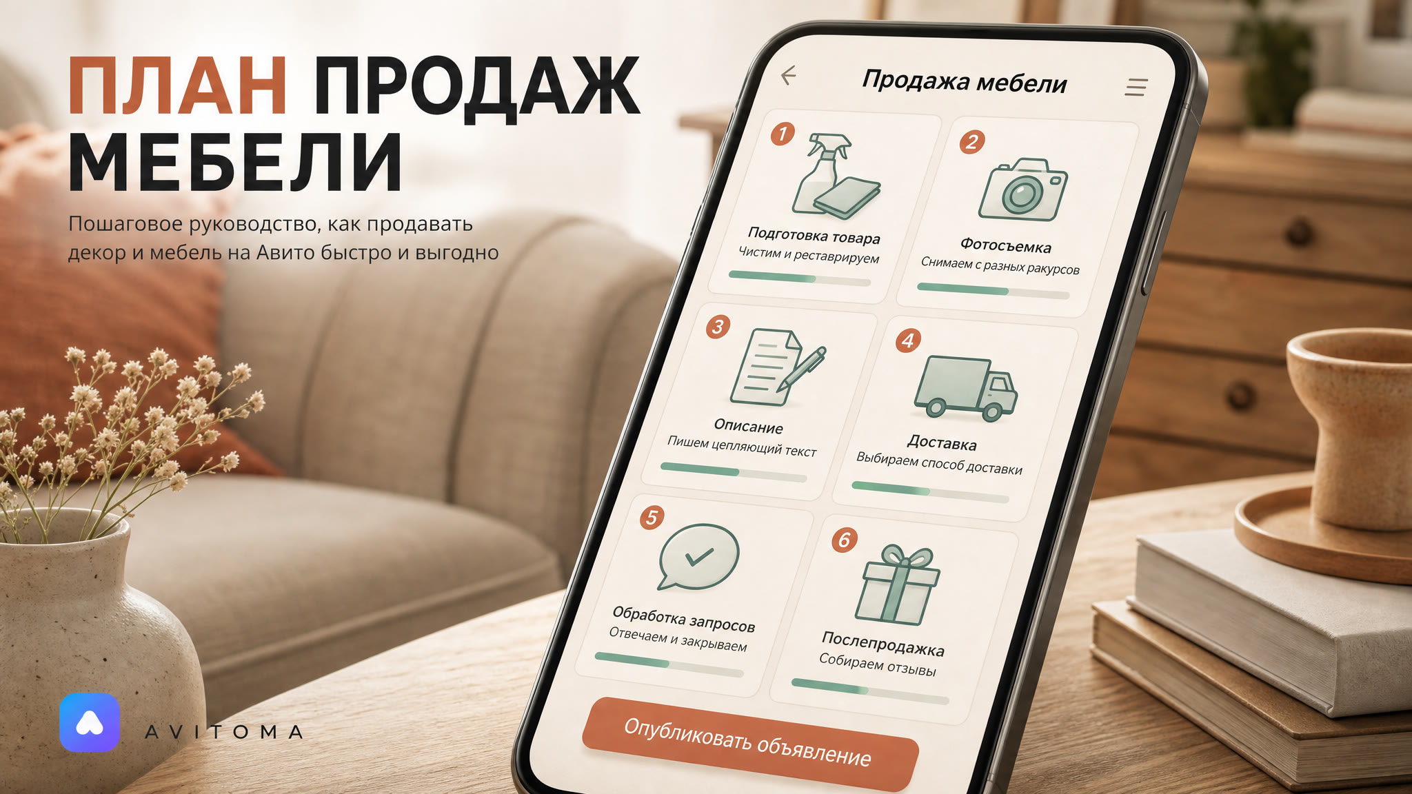 Как продавать мебель и декор на Авито: пошаговый план