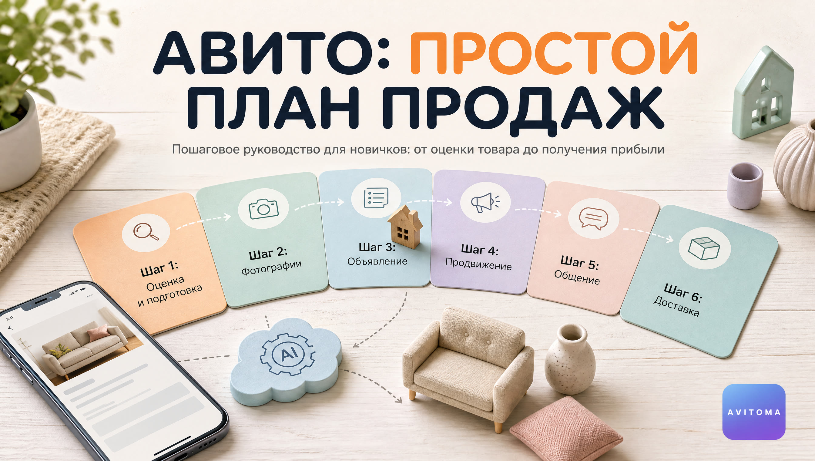 Как продавать товары для дома на Авито: пошаговый план