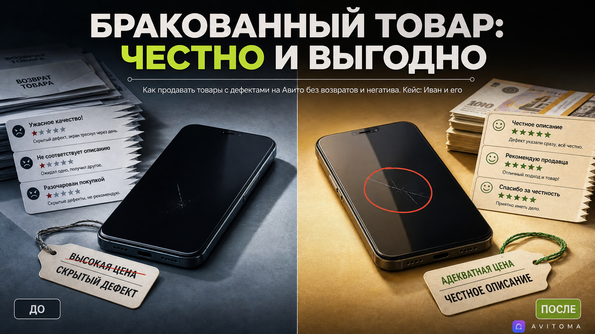 Продажа бракованного товара на Авито: честно и выгодно