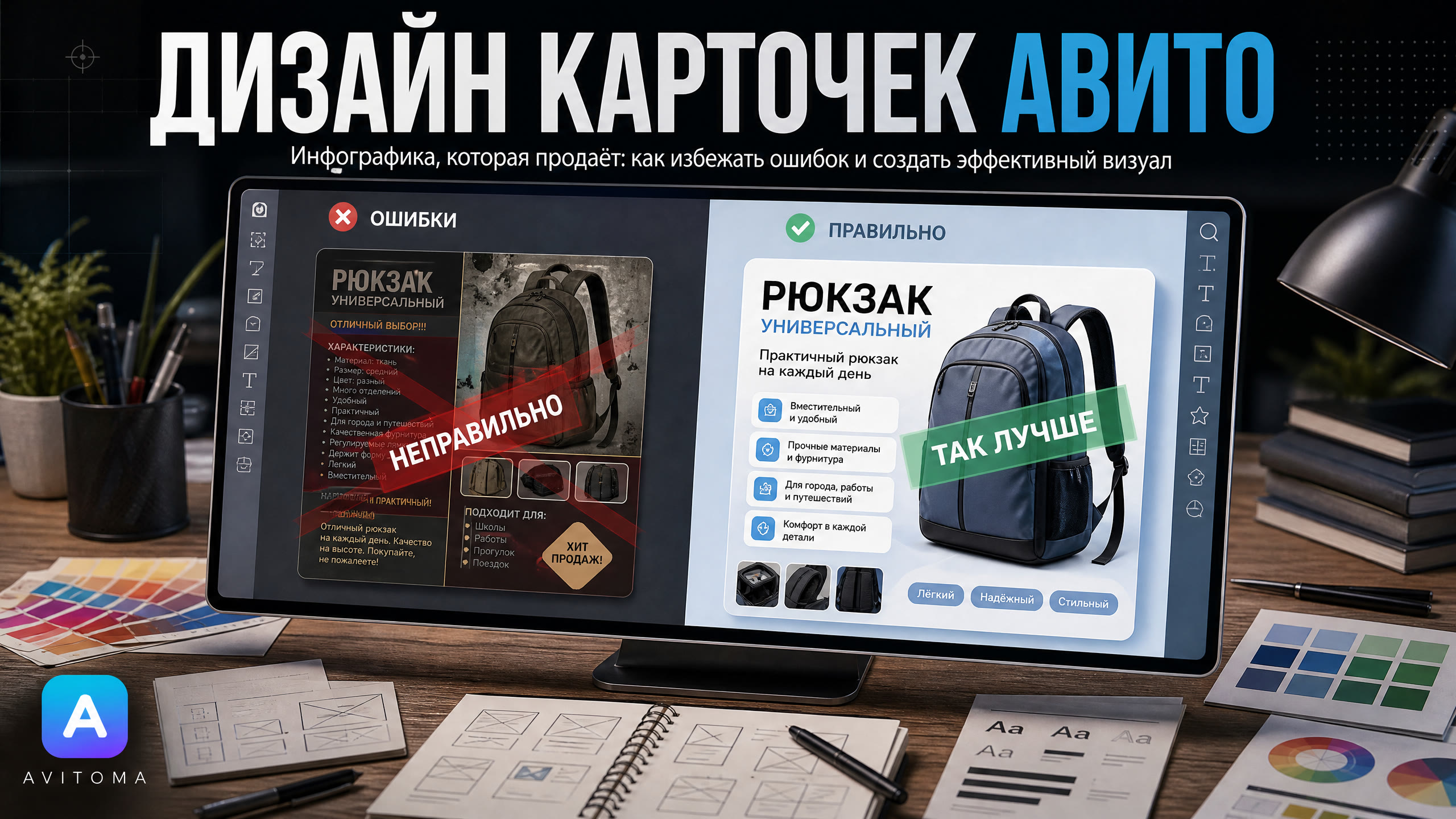 Дизайн карточек Авито 2026: инфографика, которая продаёт