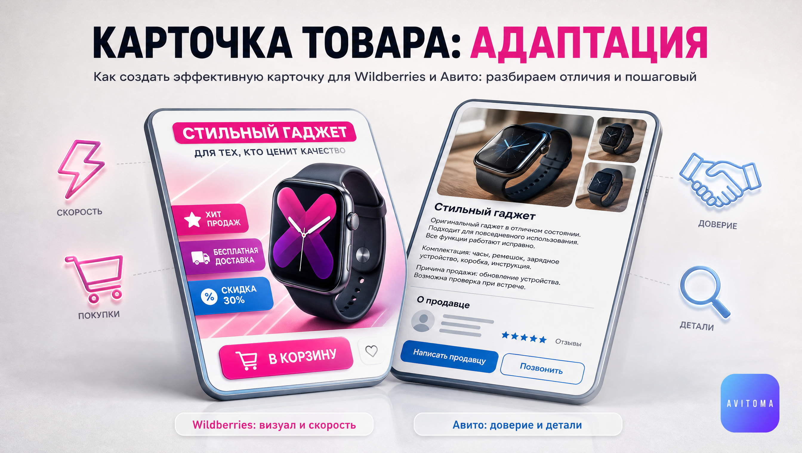 Карточка товара Wildberries и Авито: как адаптировать