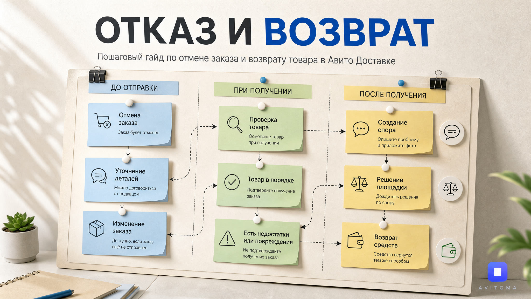Авито Доставка: отказ от товара и возврат в 2026 году
