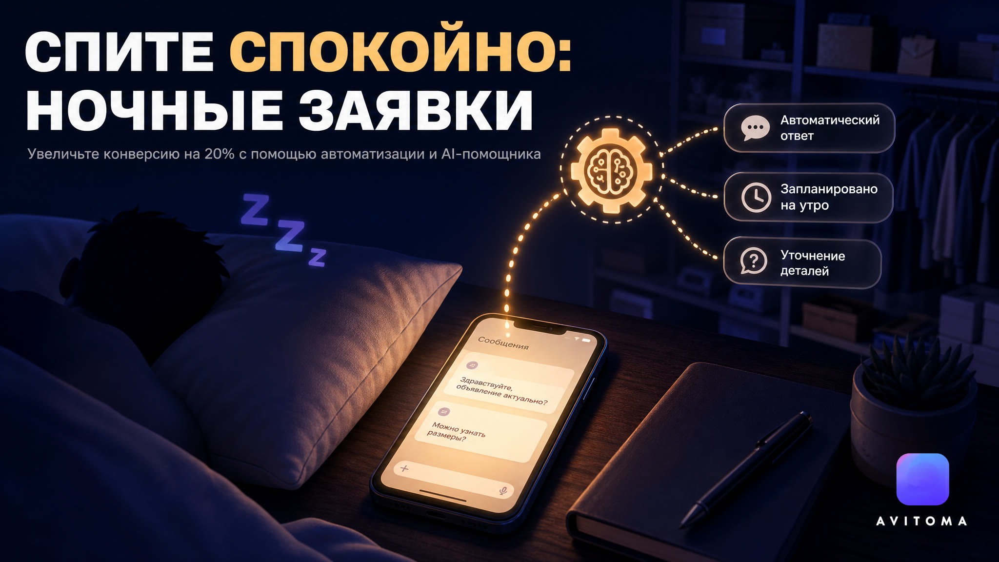 Спите спокойно: как обрабатывать ночные заявки на Авито