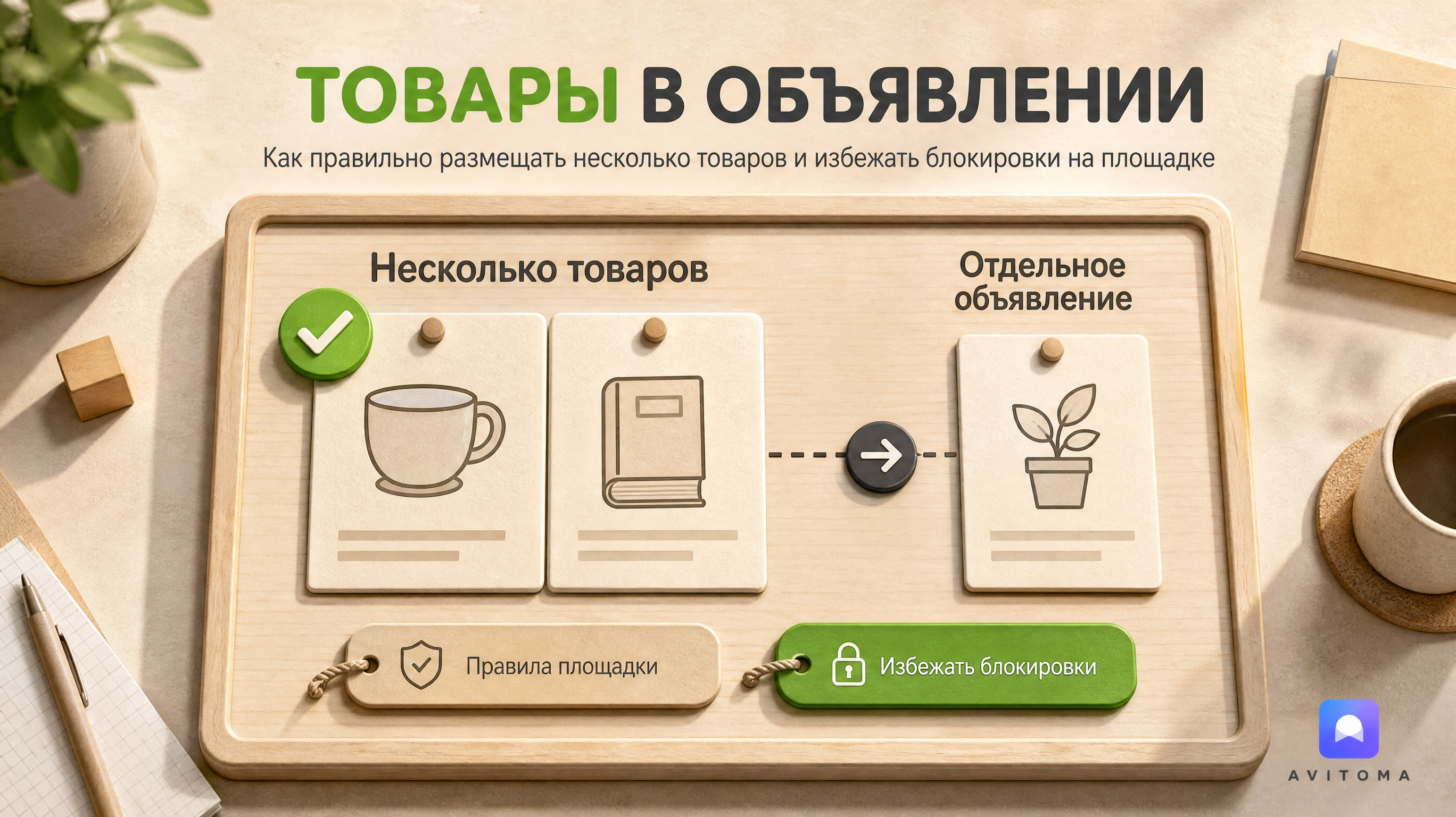 Авито: в объявлении несколько товаров — как правильно?