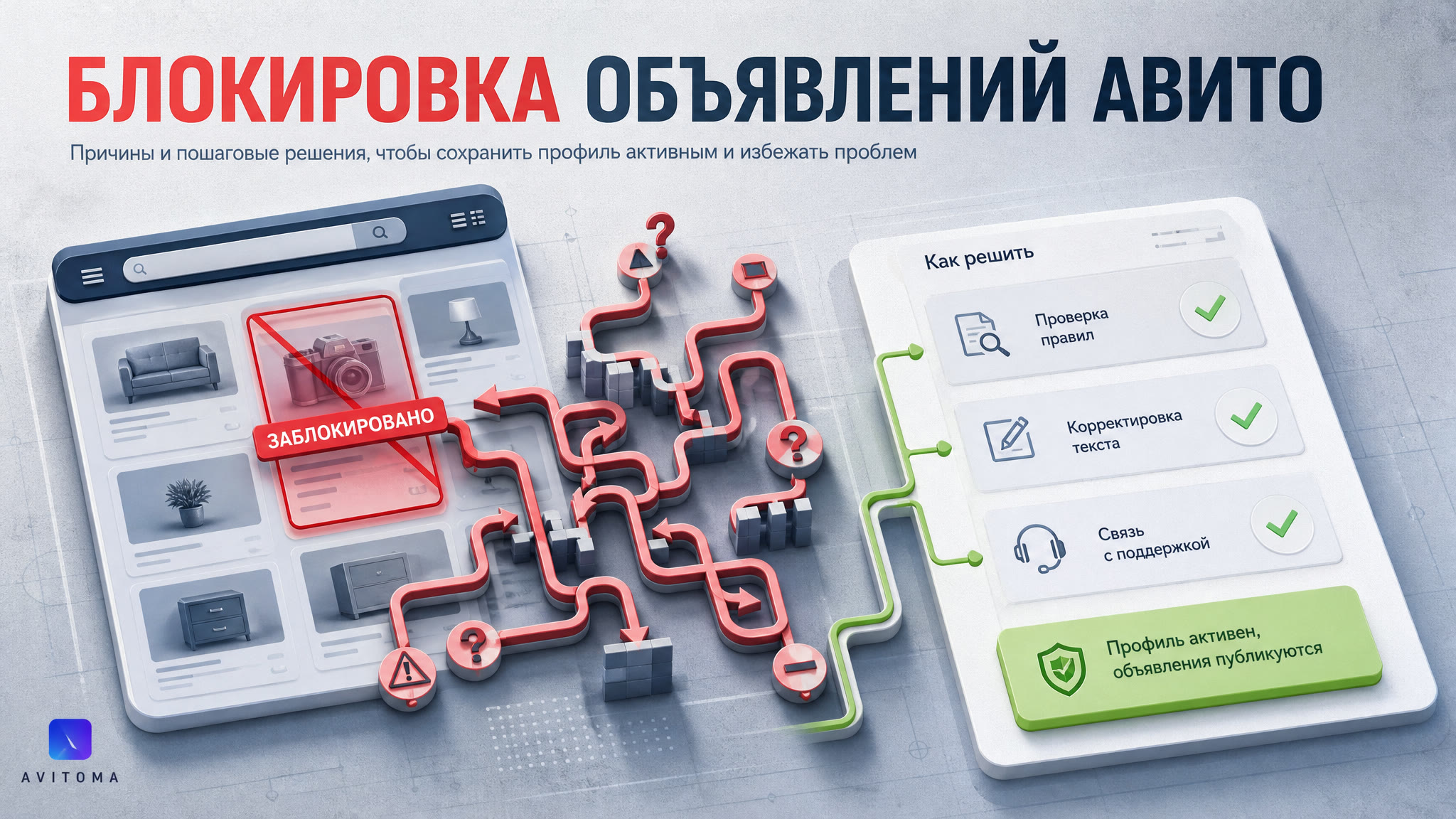 Авито блокирует объявления: причины и решения 2026