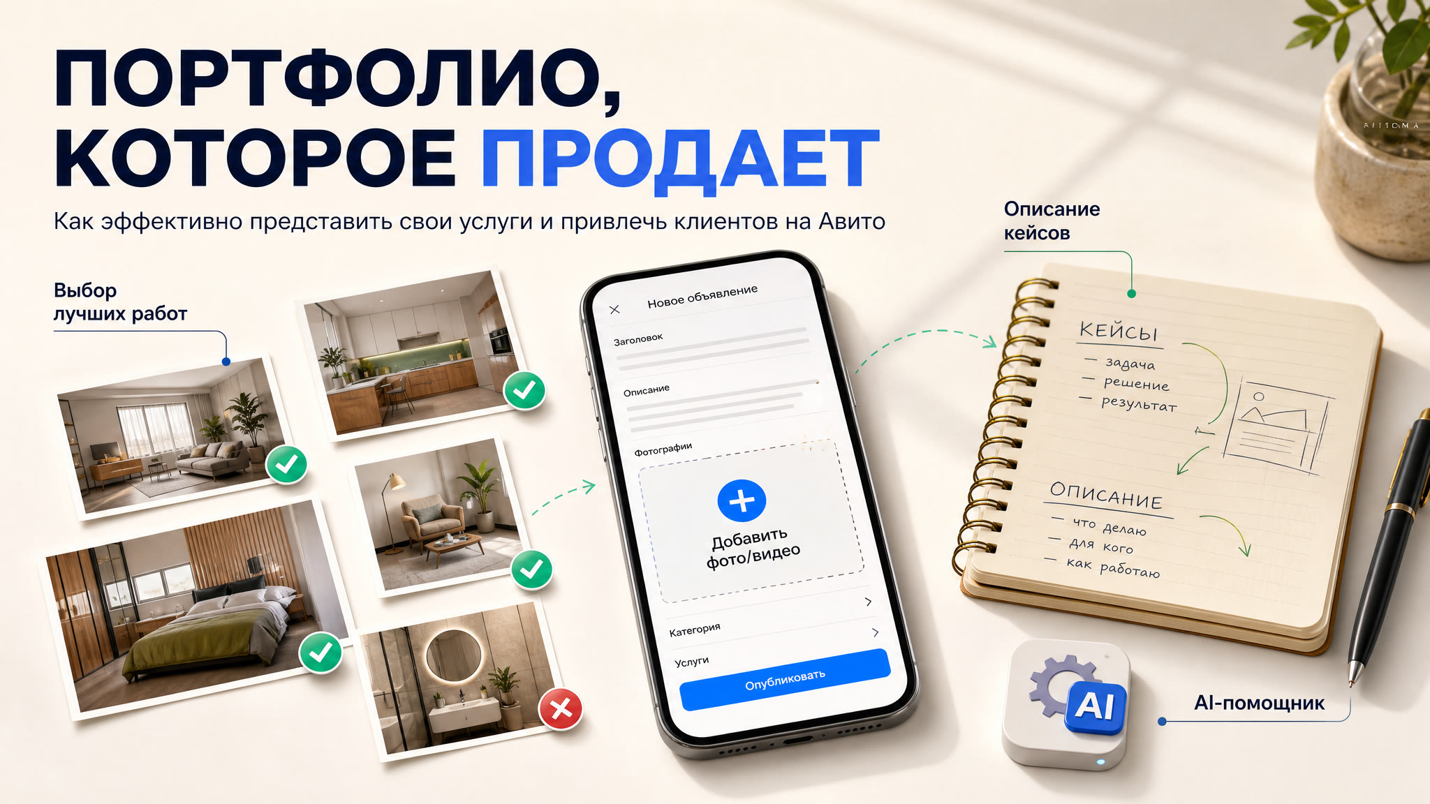 Портфолио в объявлении на Авито: как продавать услуги