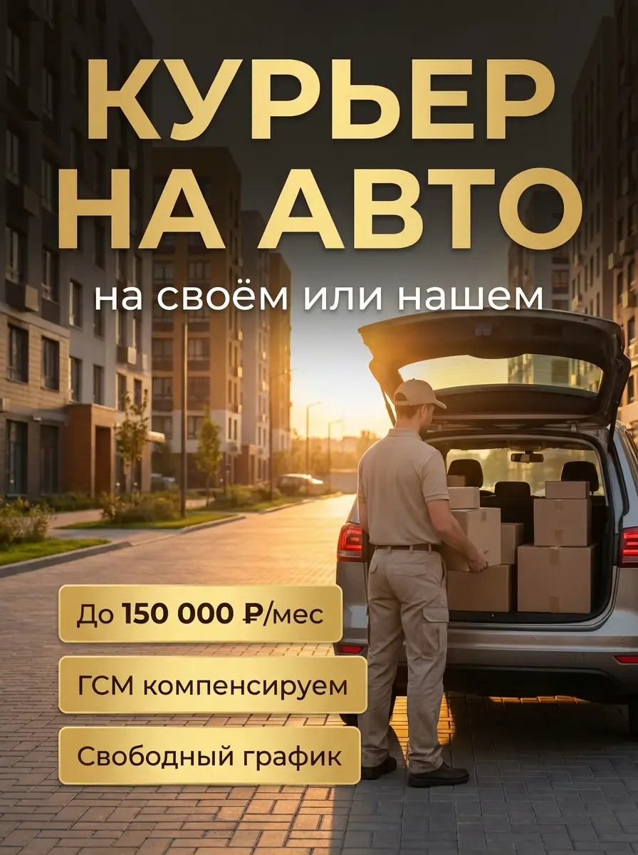 AI-карточка для Авито: Курьер на авто — золотой час