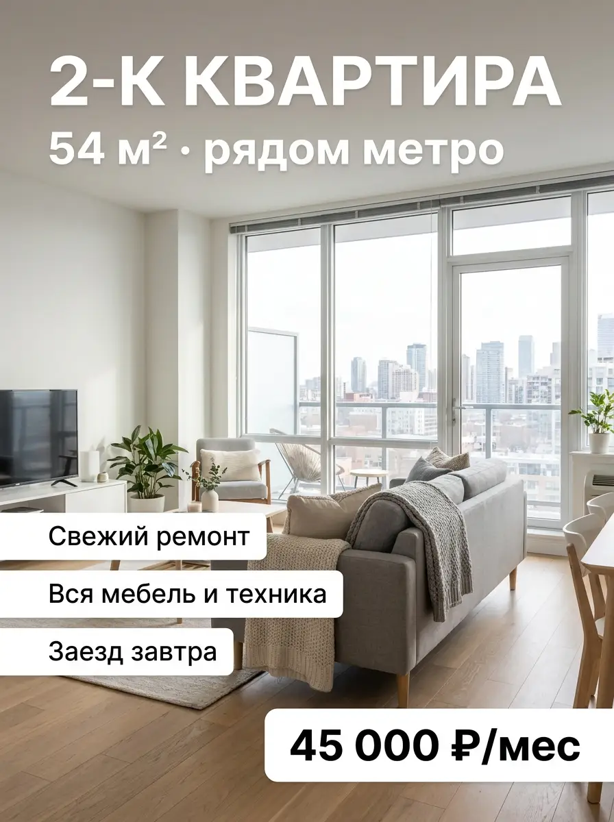 AI-карточка для Авито: Аренда — скандинавский