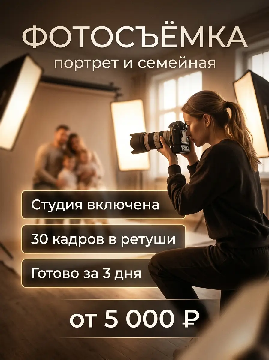 AI-карточка для Авито: Фотограф — студия