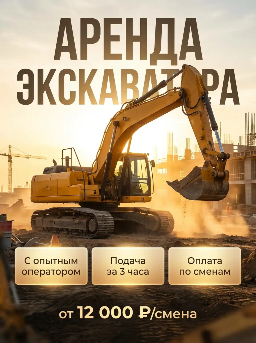 AI-карточка для Авито: Спецтехника — рассвет