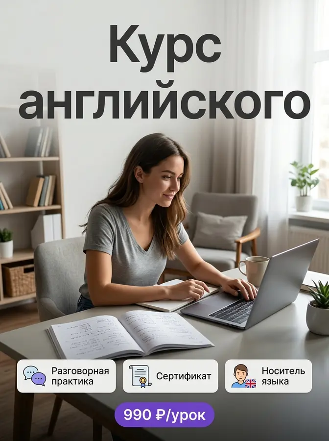 AI-карточка для Авито: Курс английского — онлайн